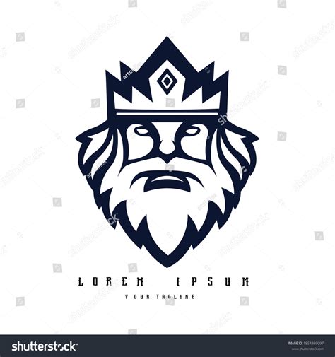 Vektor Stok King Logo Design Vector Black White (Tanpa Royalti ...