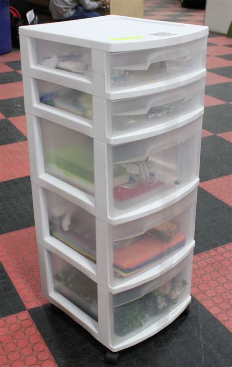 5 Drawer Sterilite Storage Containers On Wheels