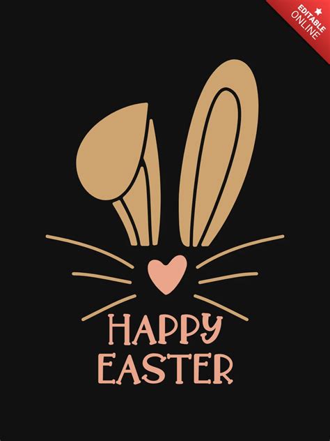 Happy Easter Bunny Ears T Shirt Template Design Free Design Template