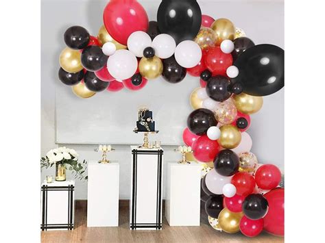 133pcs Red Black White Balloons Garland Arch Kit Red And Etsy Black