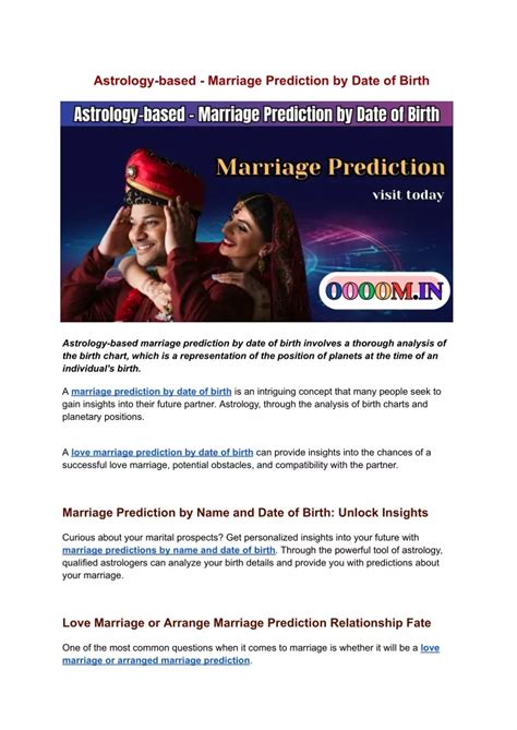 Ppt Astrology Based Marriage Prediction By Date Of Birth Powerpoint Presentation Id 12126292