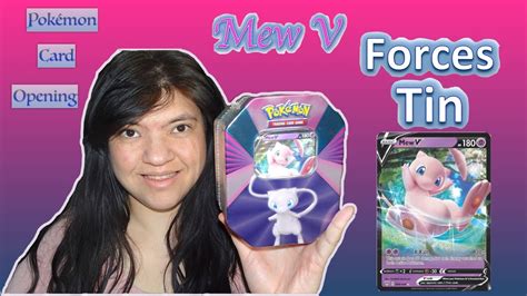 Pokemon Card Opening Mew V Forces Tin Youtube