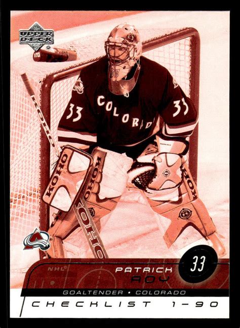 Patrick Roy Upper Deck Colorado Avalanche Ebay