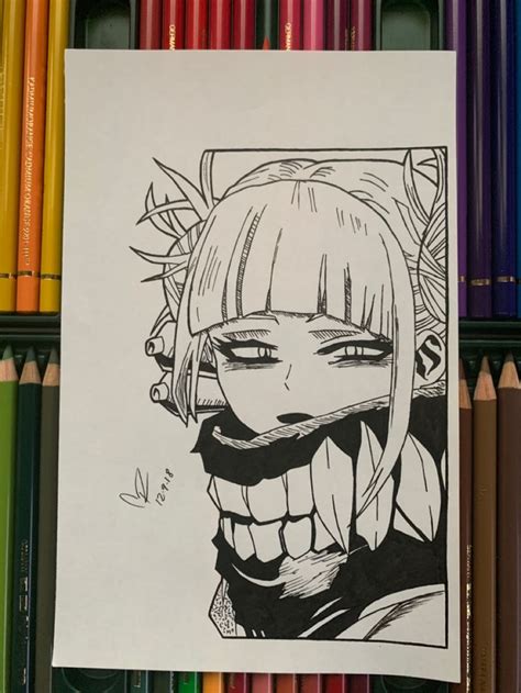 Himiko Toga 2mmny Drawing Artwork Anime Lineart Anime Artwork