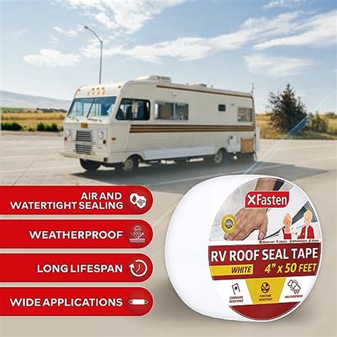 X Fasten RV Repair Tape White 4 Inches By 50 Foot Weatherproof RV