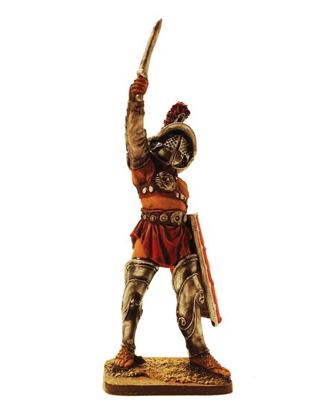 Buy Historical Miniatures Roman Gladiator Hand Painted Tin Metal 54mm