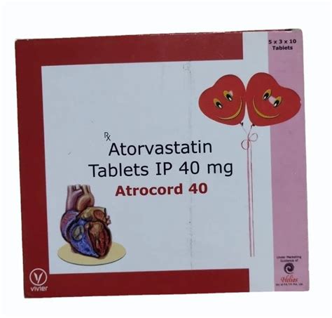 40mg Atrocord Atorvastatin IP Tablets At Rs 200 Box Atorvastatin