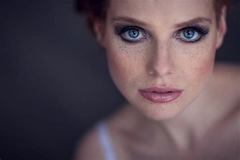 Mia Sollis Redhead Blue Eyes Met Art Freckles Hd Wallpaper