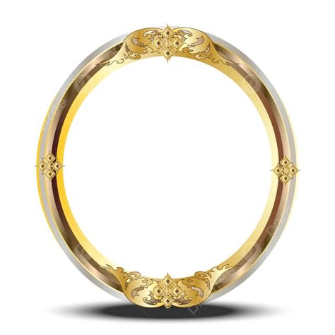 Luxury Golden Circle Border Design Thai Pattern On A Transparent