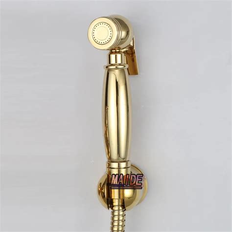 Toilet Bathroom Gold Hand Held Diaper Bidet Sprayer Shower Shattaf