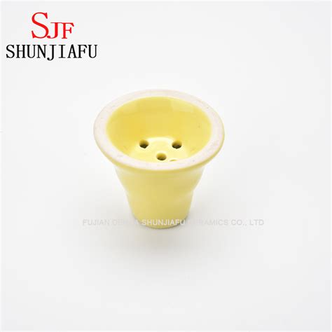 Yellow Ceramic Shisha Bowl For Hooka Narghile Smoking Accessories