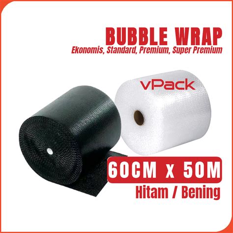 Jual VPack GMP Bubble Wrap Tebal 60cm X 50m Hitam Bening Ekonomis