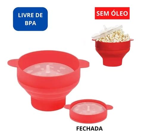 Pipoqueira Silicone Balde Para Micro ondas Sem Óleo Pipoca MercadoLivre