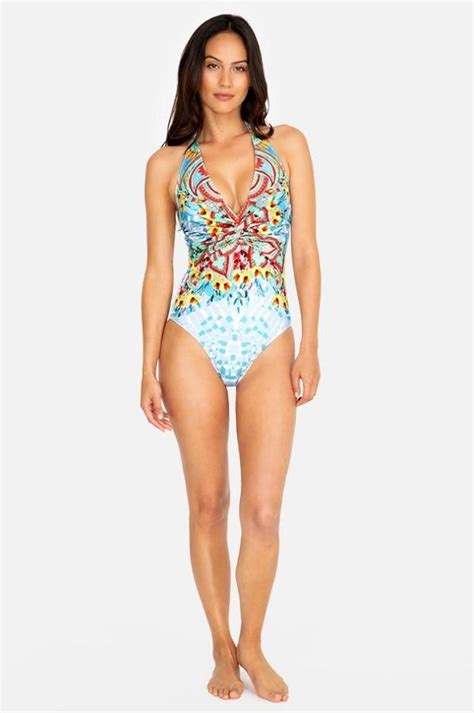 Johnny Was Multicolor Elena Twist One Piece Swimsuit Boho Chic Csw8819