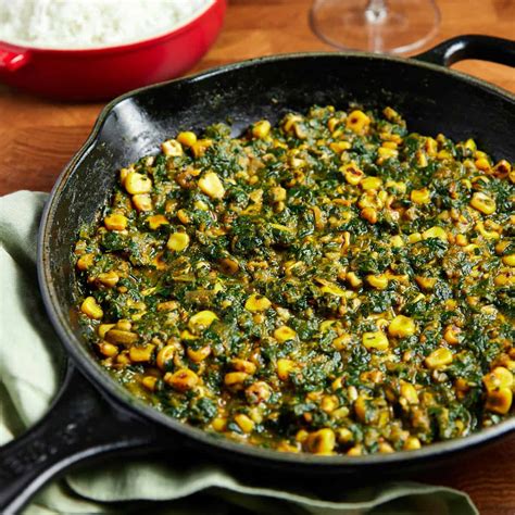 Smoky Indian Spiced Spinach With Sweetcorn Vegan Palak Corn