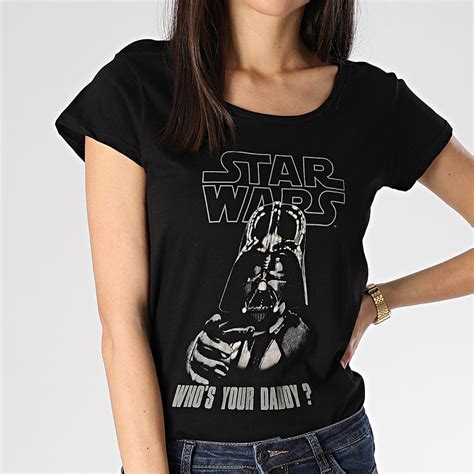 Star Wars Tee Shirt Slim Femme Whos Your Daddy Fstts1256 Noir