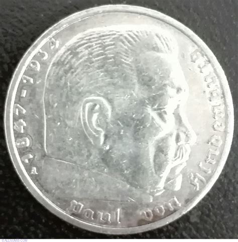 Reichsmark A Paul Von Hindenburg Third Reich