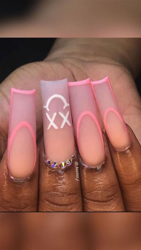 Nail Inspiration Pink French Lining Nails Smiley Nails Bubblegum Pink Nails Pink Nail