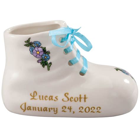 Personalized Porcelain Baby Bootie Ornament Decoration