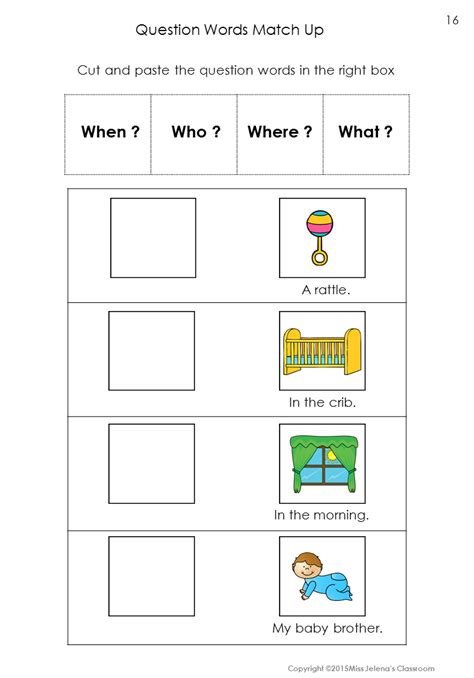 Question Words Matching Set Made By Teachers