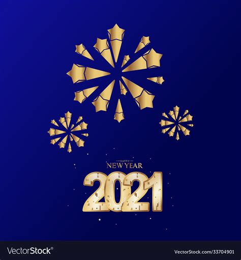 Happy New Years 2021 Celebration Template Design Vector Image