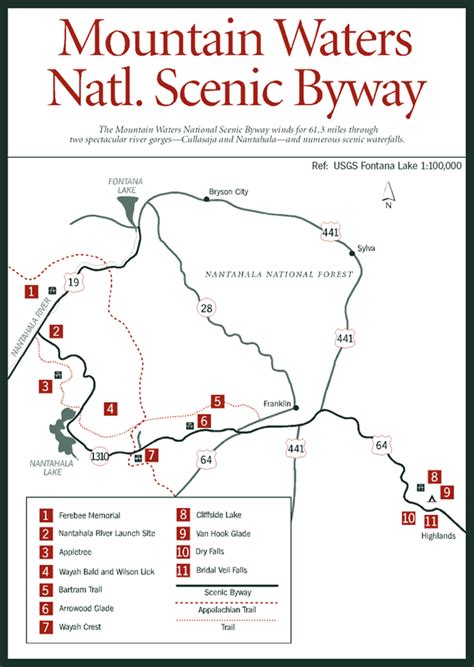 Map Of Mountain Waters National Scenic Byway Driving And Trails