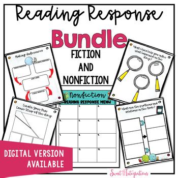 Reading Response Menus Bundle Fiction And Nonfiction Distance Learning