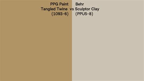 PPG Paint Tangled Twine 1093 6 Vs Behr Sculptor Clay PPU5 8 Side By