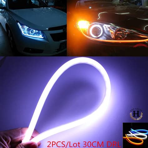 Pcs Lot Cm Flexible Strip Led Switchback White Amber Dual Color Tube