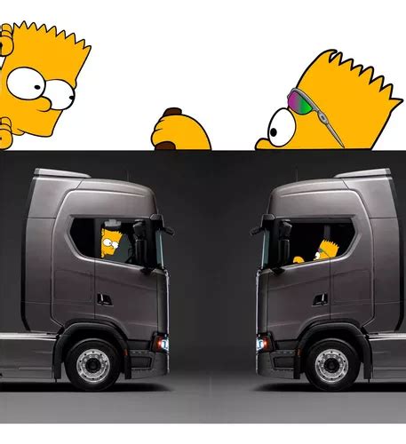 Kit Adesivos Bart Dirigindo Carona Simpsons Carro Caminhao