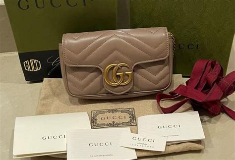 Gucci Marmont Supermini Nude 2021 Barang Mewah Tas Dompet Di Carousell