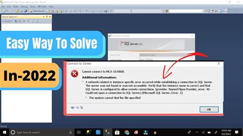 Can T Connect To Sql Server Fix Network Related Or Instance Specific