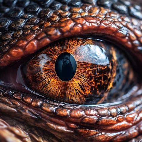 Premium AI Image | Intense CloseUp Predator Dinosaur's Eye AI