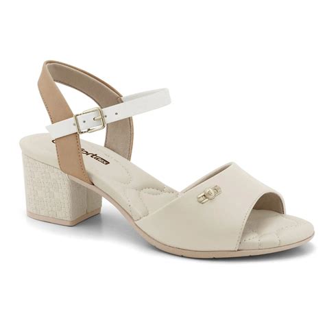 Sandalias Comfortflex Feminina Salto Bloco Sally Cal Ados