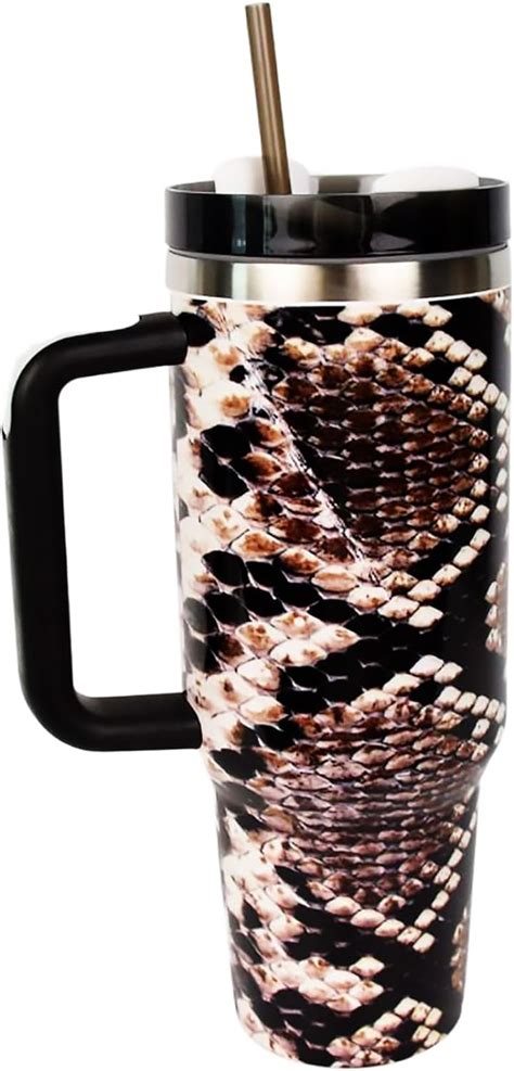 Python Tumbler Design Vaso De 40 Onzas Con Asa Y Pajita Vaso De Acero