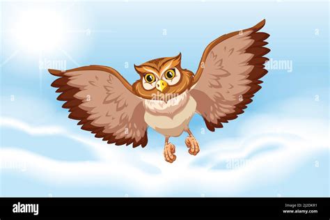 Cartoon Flying Owl