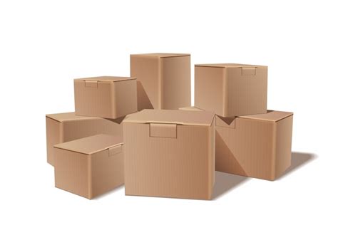 Premium Vector Pile Of Stacked Sealed Goods Cardboard Boxes