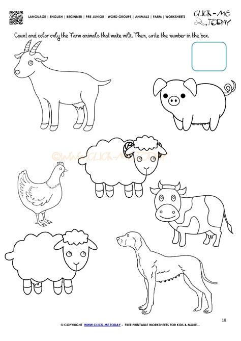 Farm Animals Worksheet - Activity Sheet 18