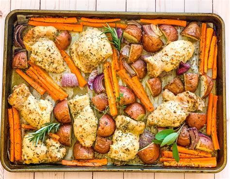 Sheet Pan Chicken Thighs With Veggies The Feathered Nester