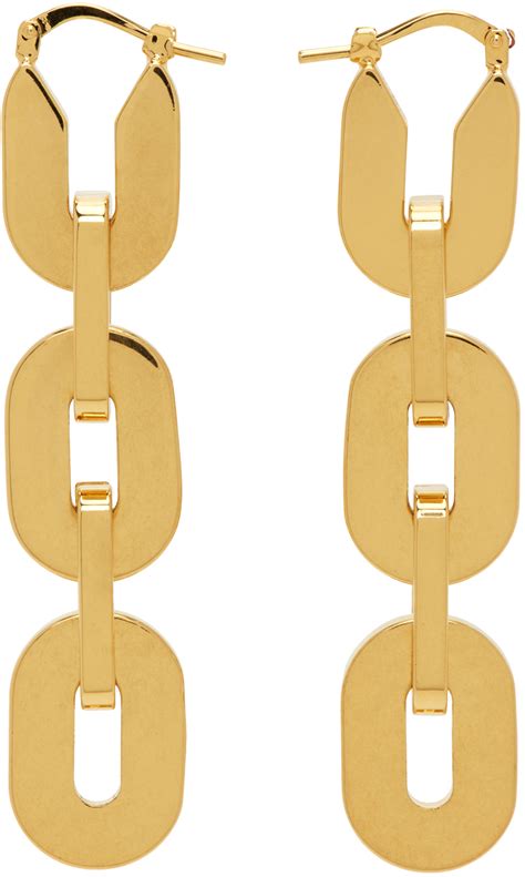 Gold Chain Earrings By Jil Sander On Sale