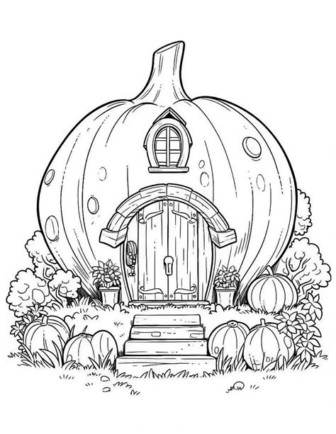Thanksgiving House Coloring Page