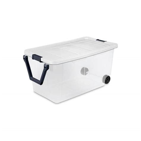 Sterilite Qt Wheeled Stacker Box Frosted Lid The Home