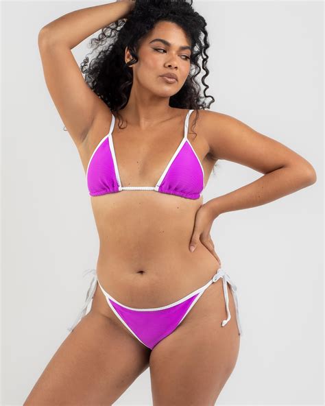 Shop Topanga Neve Rib Triangle Bikini Top In Ultraviolet Fast