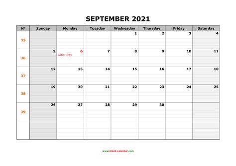 Free Printable September 2021