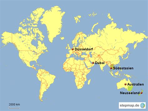 StepMap Übersicht Landkarte für Welt