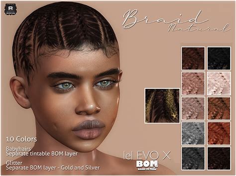 Second Life Marketplace Relentless Braids Natural Hairbase [evox]