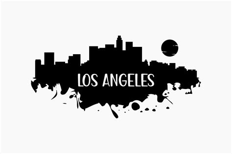 Los Angeles Skyline Silhouette Gráfico Por Berridesign · Creative Fabrica