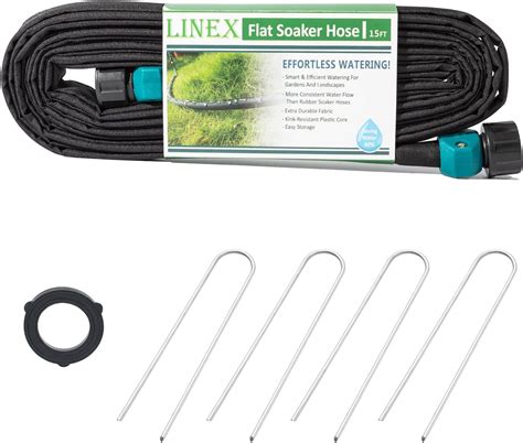 Amazon Linex Garden Flat Soaker Hose X Ft With Stake For