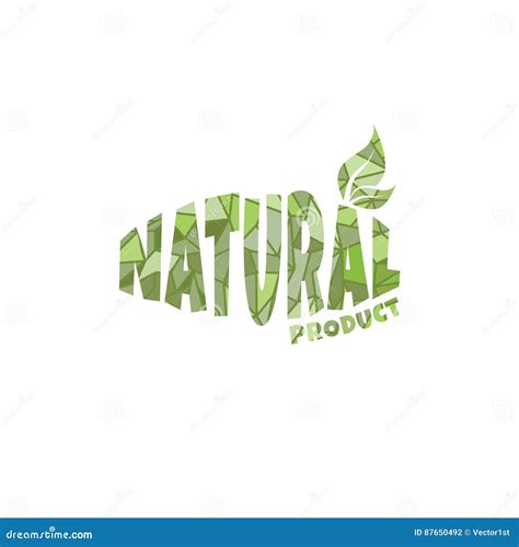 Eco Friendly Natural Label Organic Product Sticker Logo Stock Vector