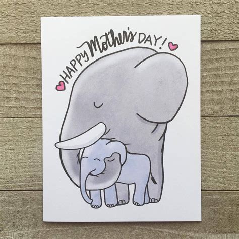 Wholesale Elephant Mother With Child Mothers Day Card Mothers Day